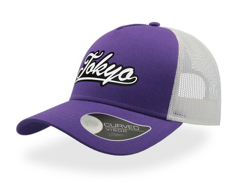 TOKYO TEXT - TRUCKER CAP - HALF MESH SNAPBACK - BASEBALL HAT - UNISEX - RETRO - Picture 13 of 14