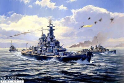 Seekrieg Kunst Postkarte Amerikanisches Schlachtschiff USS Missouri, Zerstörer Melvin McCord