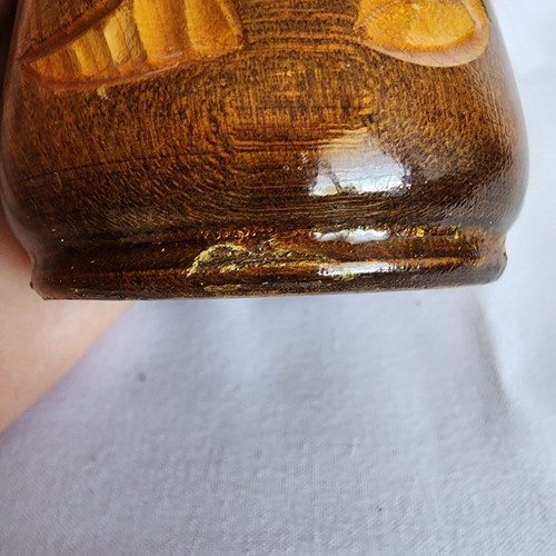 Vaso vintage in legno intagliato a mano sudoccidentale 7" arte - Foto 7 di 9