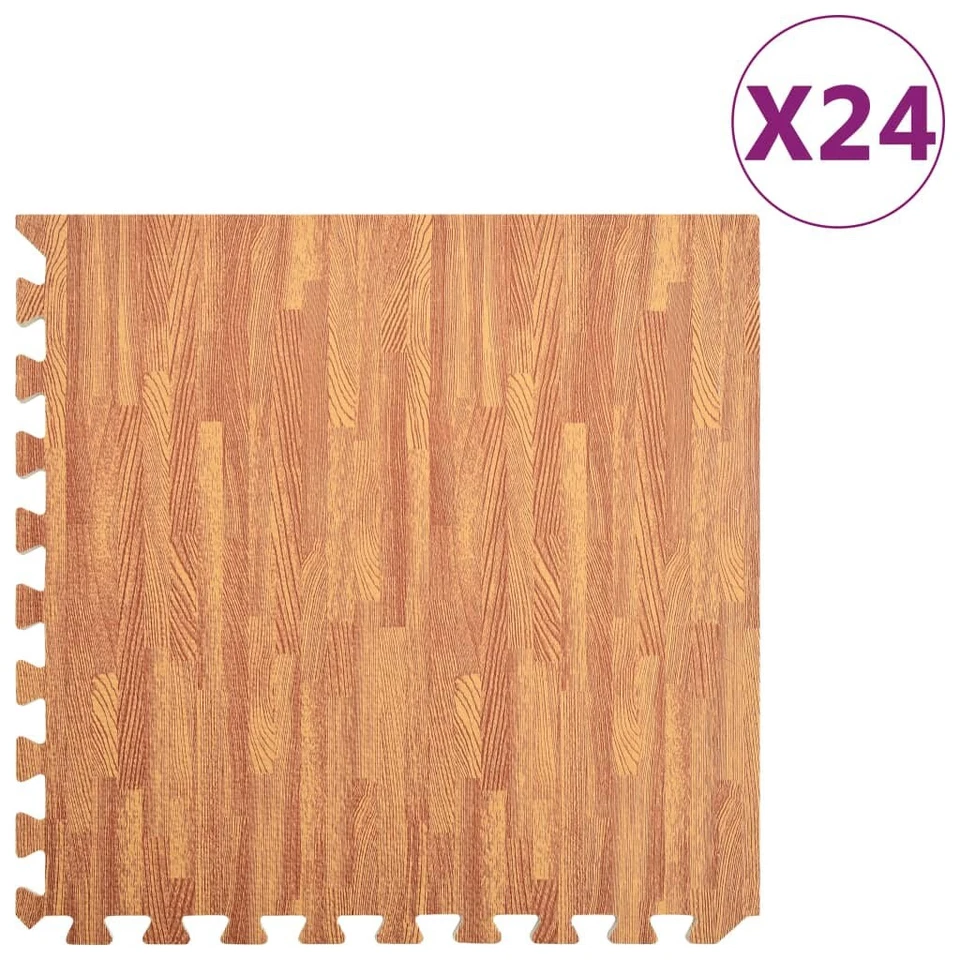 vidaXL 92460 Eva Foam Gym Floor Mat - Brown (Pack of 24)