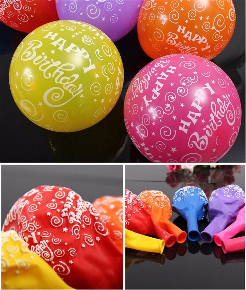 Party Balloons Happy Birthday Printed Kids Celebration Decorations 12