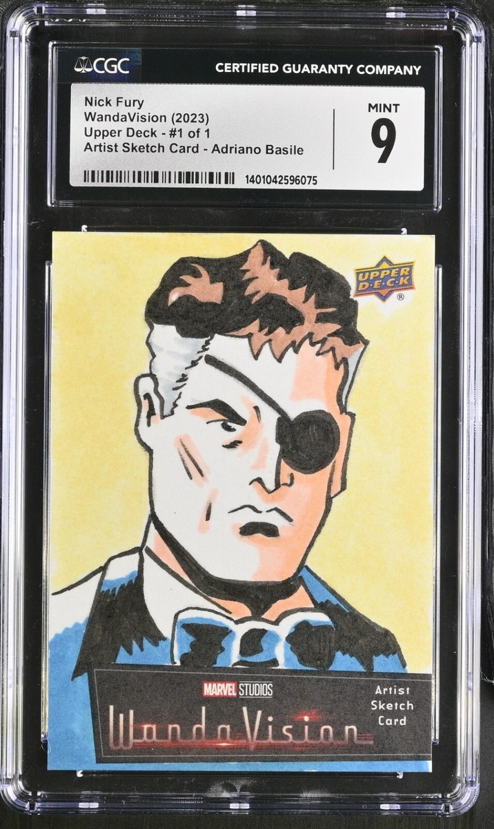 Marvel Artist Sketch Card 1/1 - Nick Fury - Adriano Basile - CGC 9