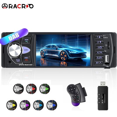 DAB+ 4.1'' 1DIN AUTORADIO BLUETOOTH FREISPRECHEINRICHTUNG MP3 TF SD AUX IN USB FM