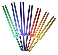    Long Chakra Tuning Forks   7 Fork Premium  Precise Color-Coded Healing Set