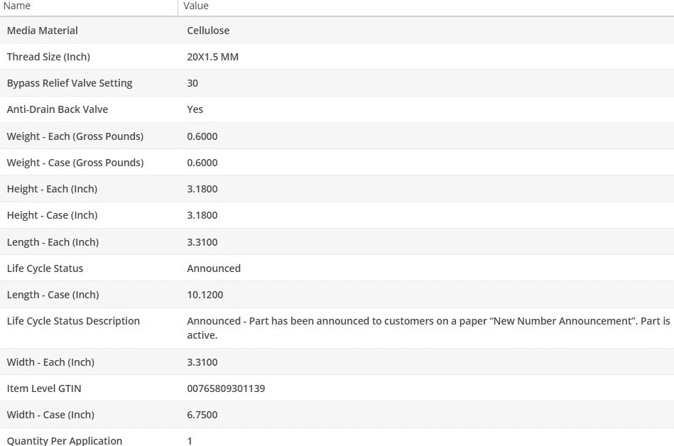 Filtro de aceite tipo OEM WIX para SUBARU WRX 2015-2021 H4-2,0 L Foto 4 de 4