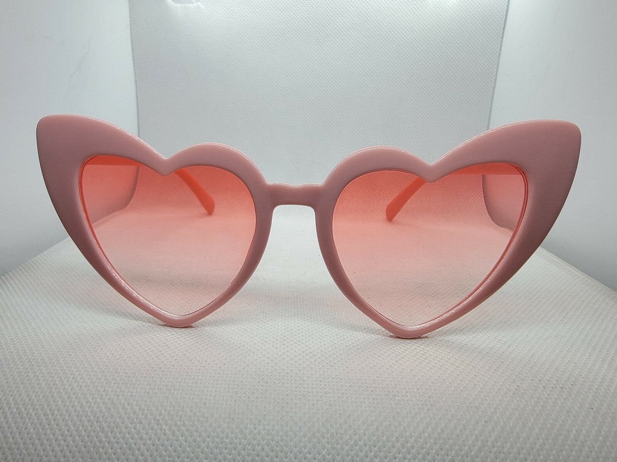 A Pink HEART Shaped Clout 5716 Sunglasses Cat Eye Mod Retro Kurt