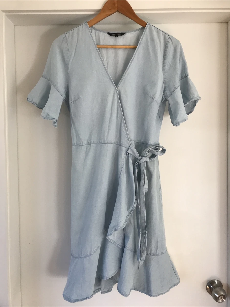Gap denim wrap best sale dress