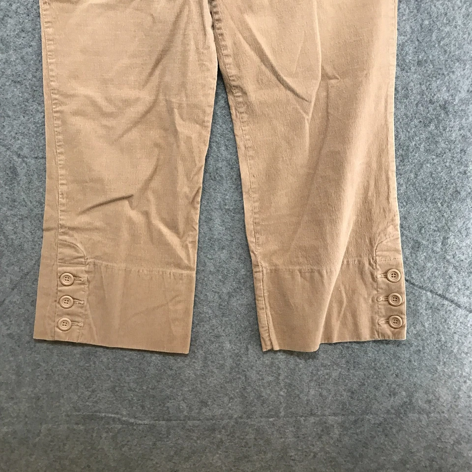 Pantalones de Zinc Originales Juniors Talla 9 Microribbed Pierna Ancha Capri Puños con Botones Foto 4 de 4