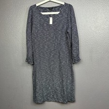 Talbots Dress Size Large Blue Stripes Shirt Dress Nautical Long Sleeve NEW
