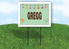GREGG WELCOME BABY GREEN 18 in x 24 in Yard Sign Road Sign with Stand