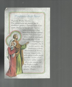 Santino Holy Card Preghiera Degli Sposi Ebay