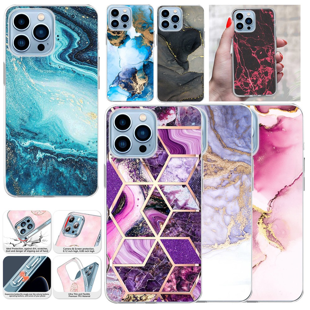 Marble Flexible TPU Cover Phone Case For Apple iphone 16 Pro Max 15 14 13 12 11