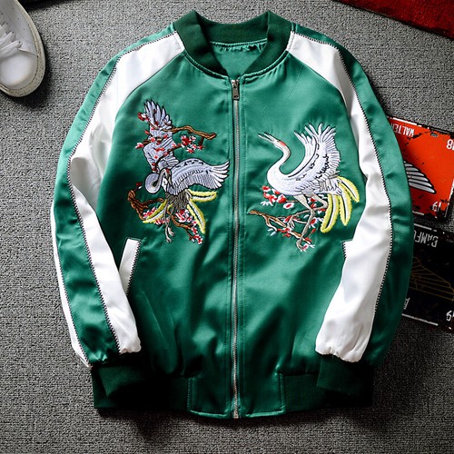 Men Womens Crane Dragon Embroidery 