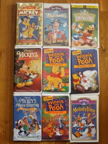9 Disney Vhs Clamshell Lot Mickey Mary Poppins Sealed Fun Fancy Melody Time Ebay