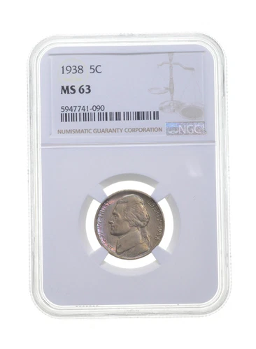MS63 1938 Jefferson Nickel - Graded NGC Rainbow Toned *4311