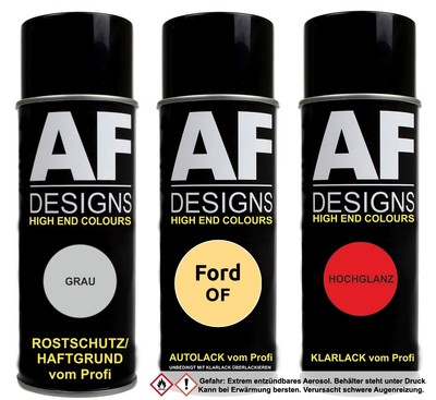 Spraydose Set für Ford OF Bamboo Autolack Klarlack Grundierung Spraydose Set