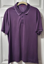 UNTUCKit Polo Shirt Mens Large Purple Polyester Short Sleeve