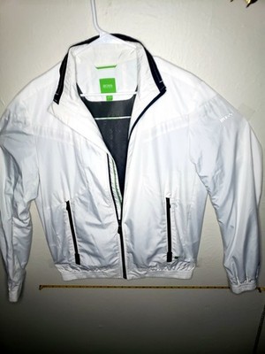 BOSS Hugo Boss BOSS Green White Full Zip Windbreaker Jacket Men s M