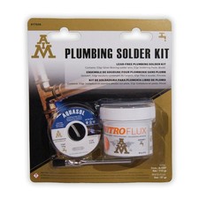 AIM Plumbing Solder Kit with solder wire, flux and brush, Solder for Plumbing
