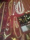 Lot of Vintage Costume Jewelry and 2 Jewelry Storage Boxes 75 Pieces of Jewelry