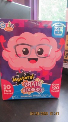New Sealed Grin Studios Mystery Brain Teasers Box 10 fun surprises Fidget Game 