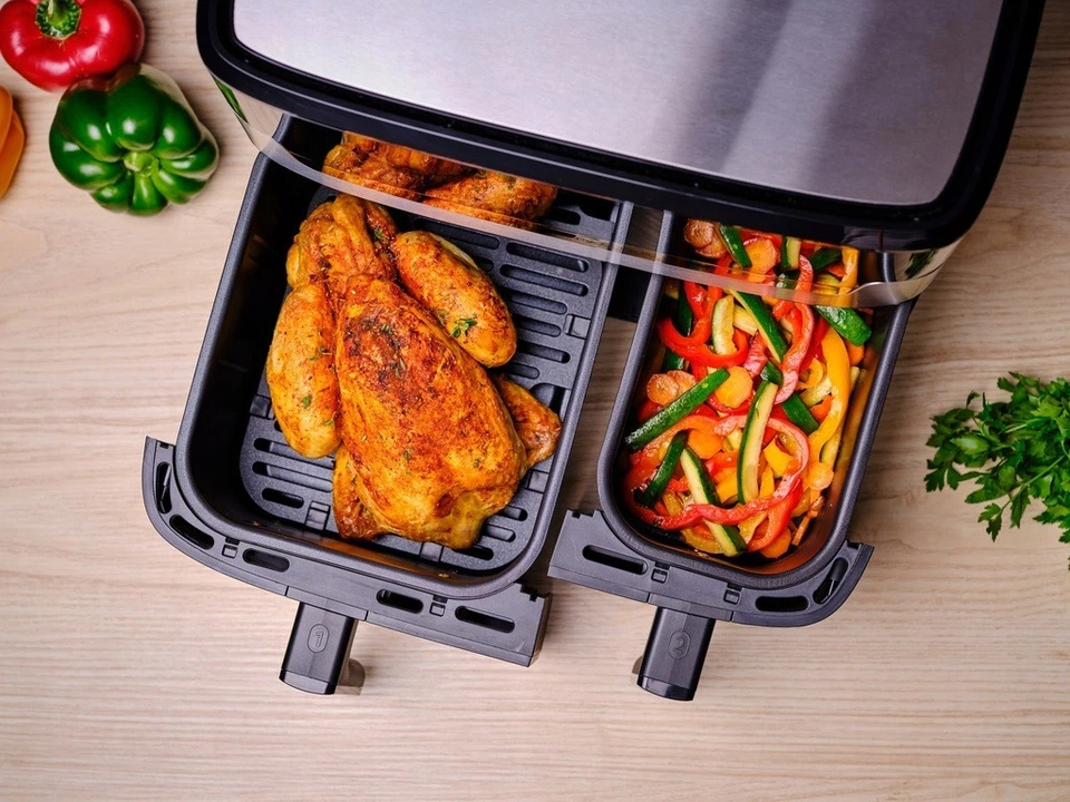 Tefal DualEasy Grill EY905D 8,3 l Doppelkammer-Heißluftfritteuse - Bild 4 von 4