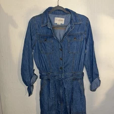 Pilcro And The Letterpress Women’s Sz M Jumpsuit Pantsuit Romper Sleeves Denim