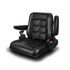 Universal Adjustable Forklift Seat with Safety Belt and Armrest, Adjustable B...