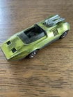 Vintage 1969 Hot Wheels Olive Yellow Diecast Redline Peeping Bomb Toy Car