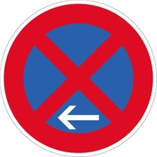 Verkehrsschild VZ283-11 Absolutes Haltverbot Ende Linksaufstellung Alu RA1 &Oslash;60cm