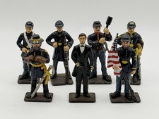 VINTAGE LEAD UNION CIVIL WAR SOLDIER FIGURES LOT 8 HAND PAINTED INFANTRY SET