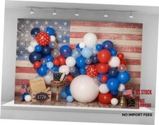 4th of July Backdrops for Photography Patriotic American Flag Balloon 7x5ft