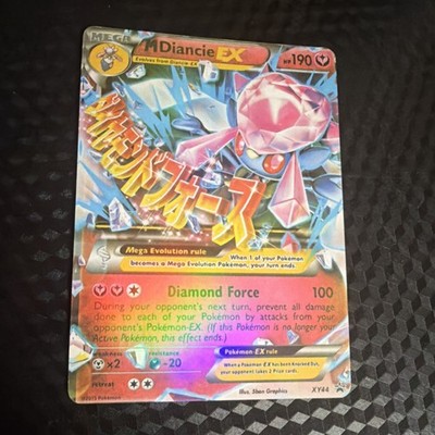 Pokémon M Diancie EX Mega Promo Holo Card XY44 XY 190 HP Diamond Force