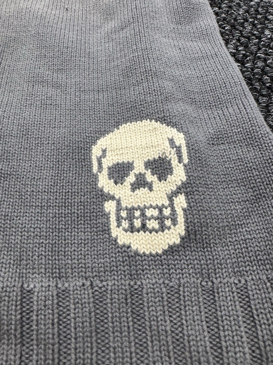 Hysteric Glamour Skull Cardigan Sweater Gray Size S Japan Rare