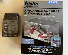 Shoe  Sneaker Cleaning Kit  Stackable Sneaker Storage Box 2-Pack  New