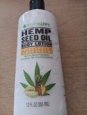 HempHapoy Hemp Seed Oil Body Lotion Pineapple  Honeydew 12fl Oz Free Shipping