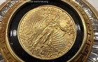 10K Yellow Gold Liberty Coin Medallion Pendant w/Stones - 18.0g (Tests 9.81K) — photo 2