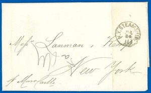 July 10 1869 Datelined FLS, Habana to NY, 24mm NY STEAMSHIP 10 Cds, Commercial!