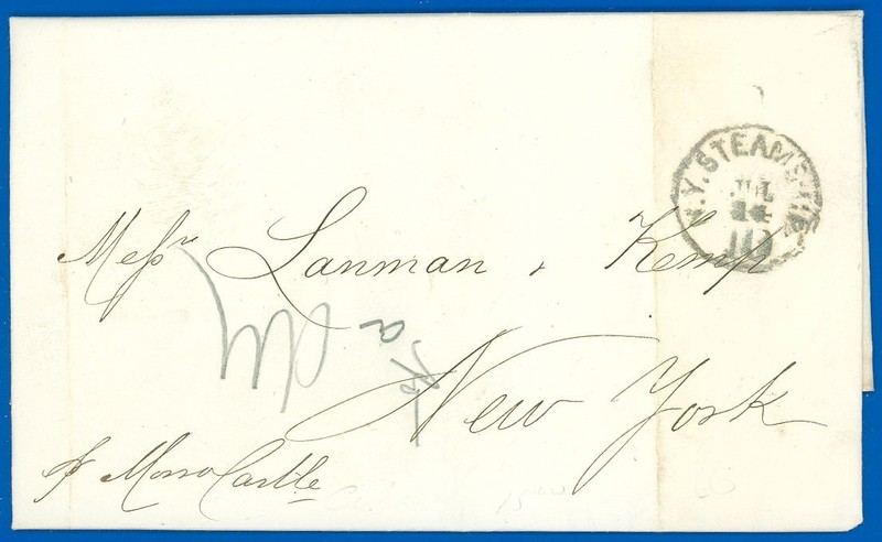 July 10 1869 Datelined FLS, Habana to NY, 24mm NY STEAMSHIP 10 Cds, Commercial!