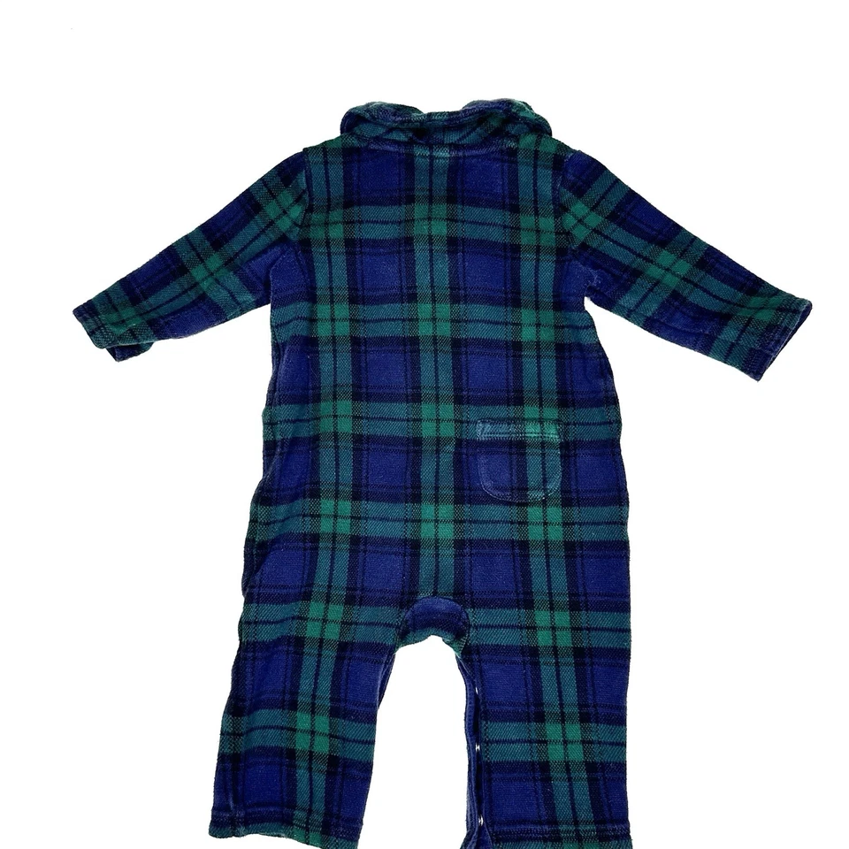 Janie And Jack Bebé 3-6 Meses Tartán Cuadros Mameluco Una Pieza Vacaciones Foto 4 de 4