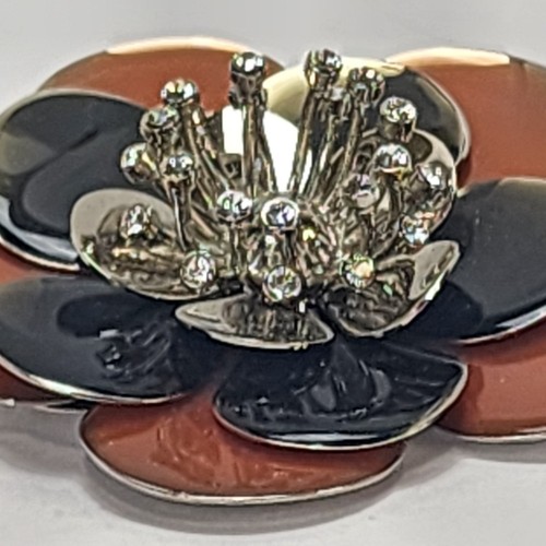 Vintage Miu Miu Brooch Flower Italy Crystal Stones Beautiful Quality - Picture 7 of 24