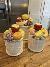 Fitz And Floyd Fruit Canister Set Of 3