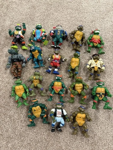 Vintage TMNT Action Figure Lot Of 18 90’s Teenage Mutant Ninja Turtles