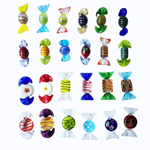 24pcs Handmade Vintage Murano Style Various Glass Sweets Glass Candy Ornament... - Picture 5 of 8