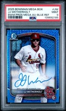 2025 BOWMAN CHROME PROSPECT MEGA AUTOGRAPHS BMA-JW JJ WETHERHOLT BLUE REFRACTOR