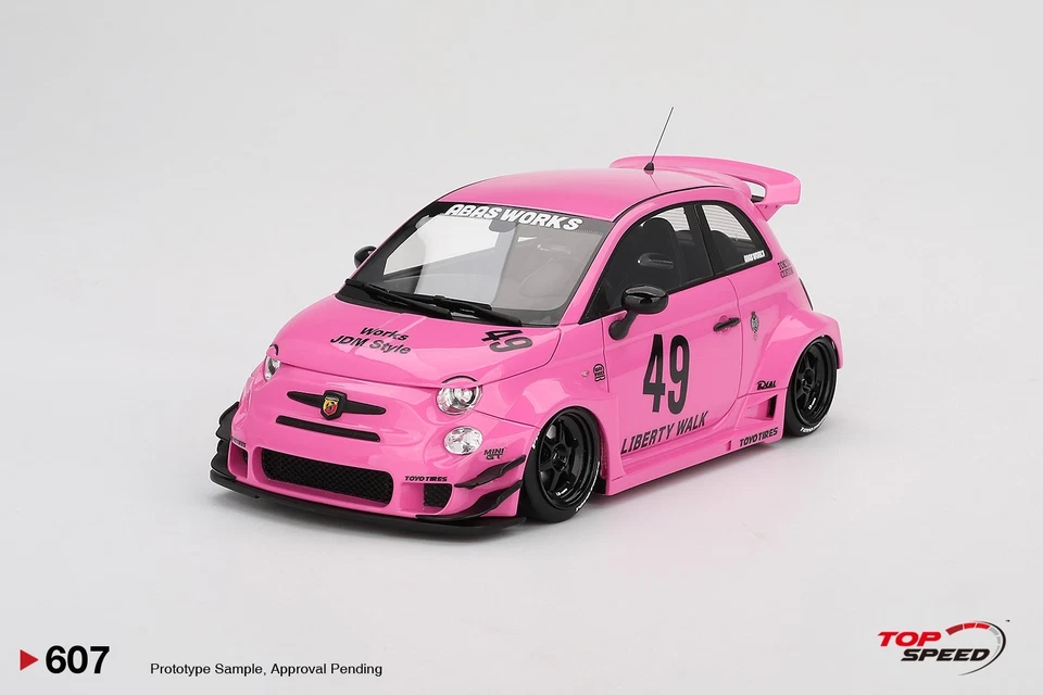 Top Speed 1: 18 磅-工作 x Abas Works Abarth 595 粉红色 TS0607 — 第 2/4 张图片