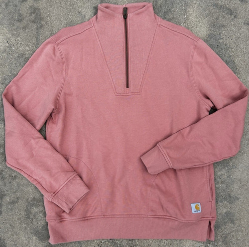 Carhartt Midweight Sweatshirt Womens Size Medium 8 to 10 Pink 1/4 Zip Western
