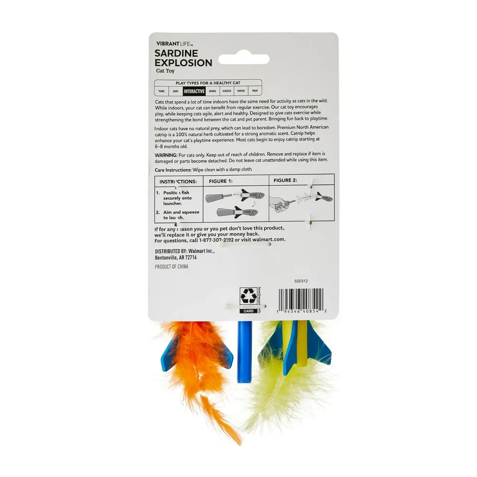 Vibrant Life Sardine Explosion Cat Toys with Catnip, 3 Pack - Image 2 of 4