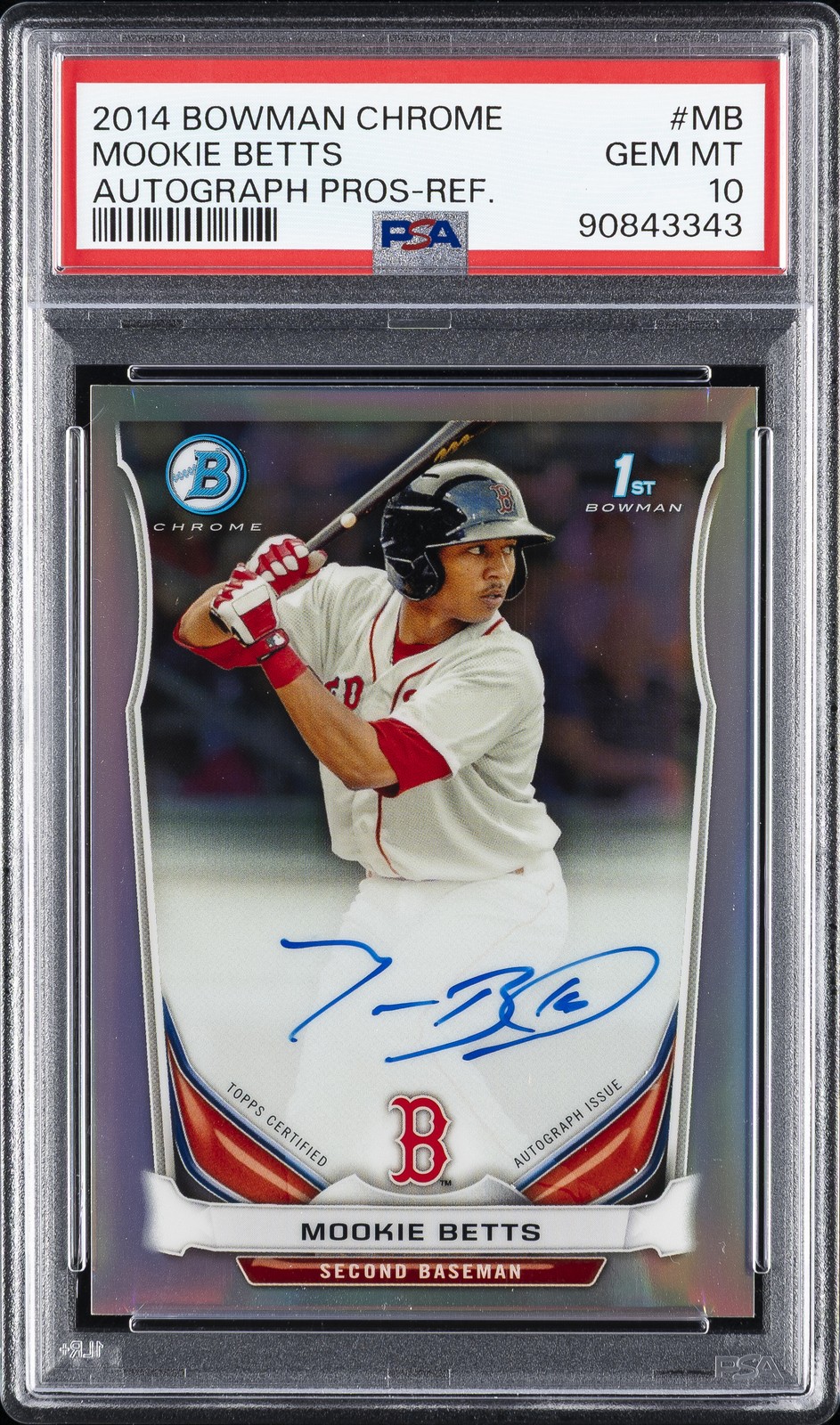 2014 BOWMAN PROSPECT AUTO CHROME-REFRACTOR #MB MOOKIE BETTS 445/500 PSA 10 AUTO