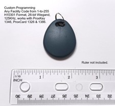 Custom Programmed Prox Key Fob H10301 format- Works with HID® 1326, 1386, 1346  